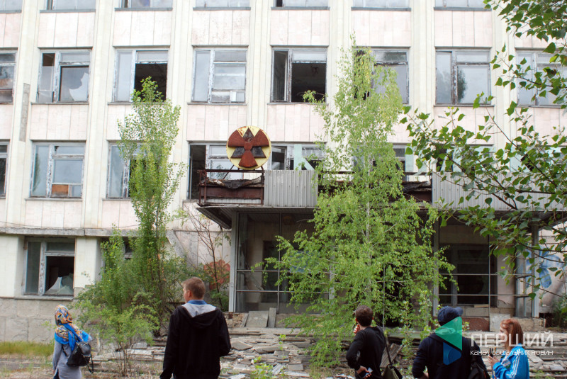 Колишня міська рада Прип'яті. Тут в 1986 році за декілька днів після аварії розгорнули штаб з ліквідації наслідків