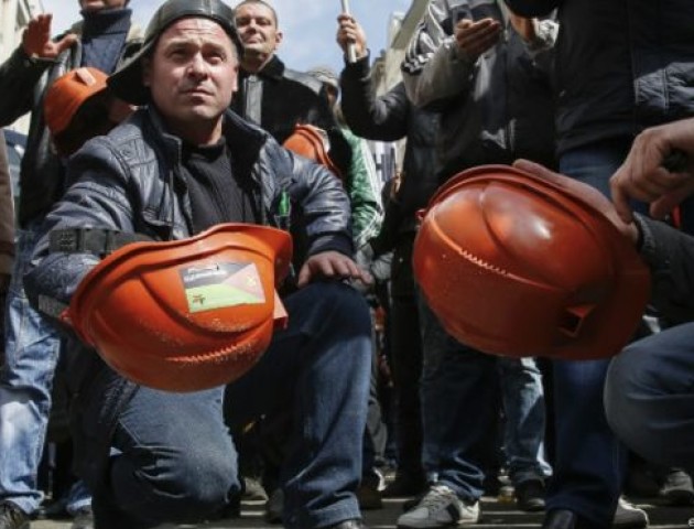 На Волині знову протестують шахтарі. ВІДЕО