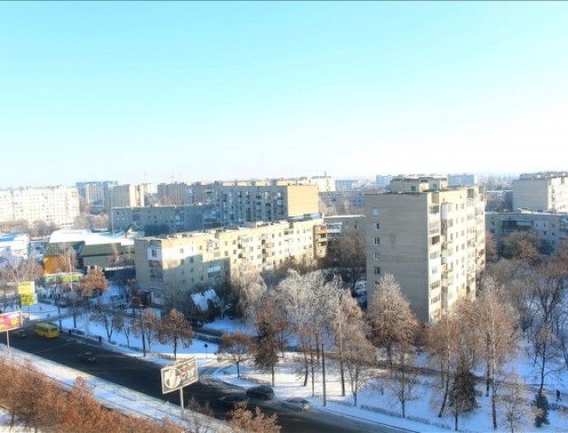 Засніжений Луцьк із висоти пташиного польоту. ФОТО