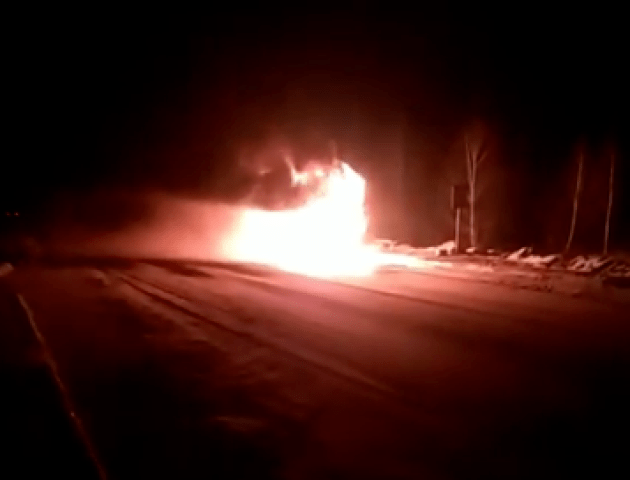 Під час рейсу на Волині згорів автобус «Київ-Варшава». ВІДЕО