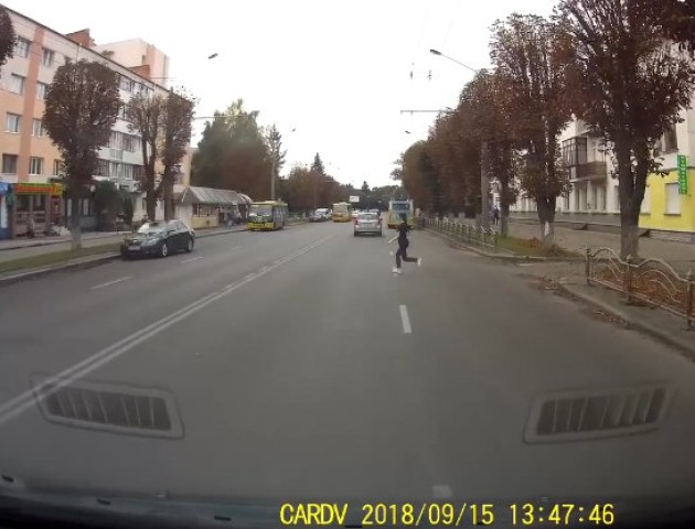 Відеореєстратор зафіксував, як лучанка кинулася під колеса авто. ВІДЕО
