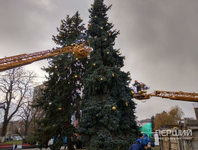Свято наближається: у Луцьку прикрашають головну ялинку міста. ФОТО