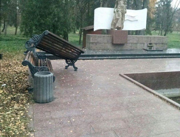 У луцькому парку «похазяйнували» вандали. ФОТО