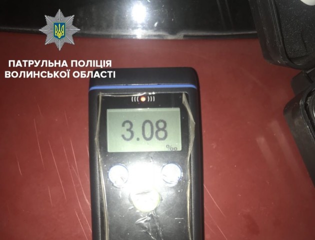Луцьком роз’їжджав ущент п’яний водій