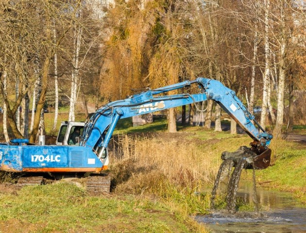 Хто і як у центральному парку Луцька розчищав водні канали. ФОТО