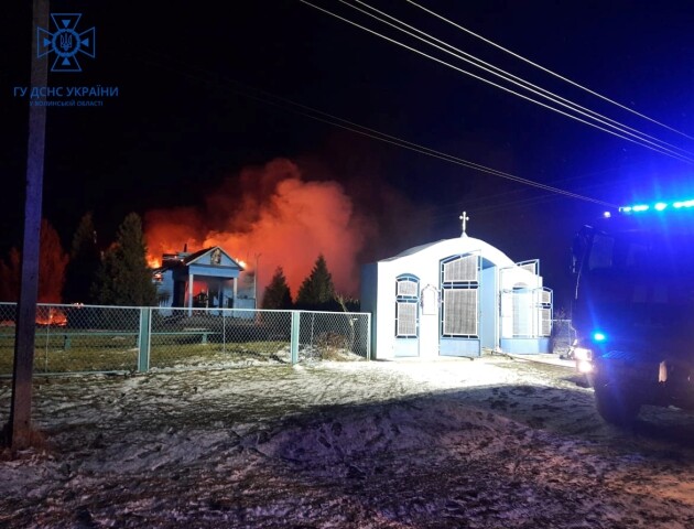 На Волині вночі згоріла церква. ФОТО