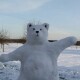У селі на Волині зліпили двометрового снігового ведмедя