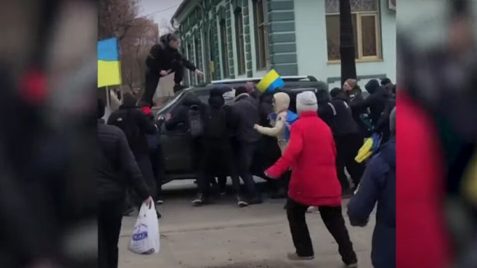 В окупованому російськими військами Куп’янську люди вийшли на мітинг за Україну