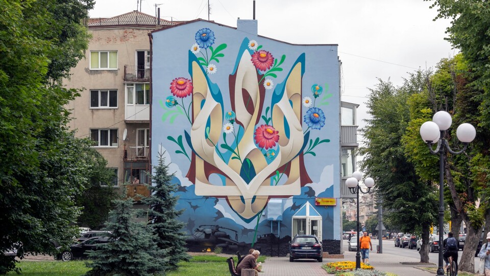 Новий стінопис з актуальним сюжетом: у центрі Луцька оновили мурал