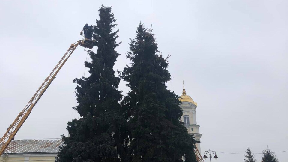 Уже почали прикрашати головні ялинки Луцька