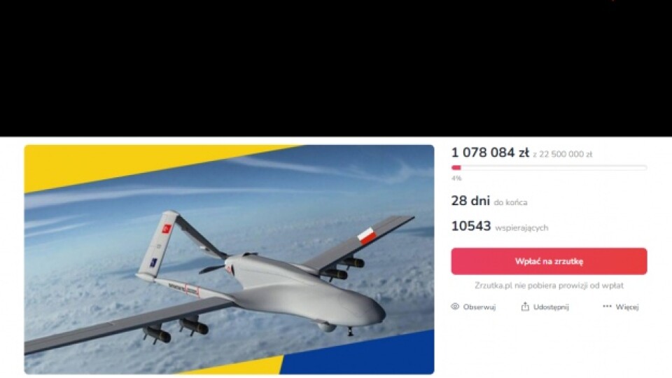 У Польщі зібрали перший мільйон злотих на «Байрактар» для України
