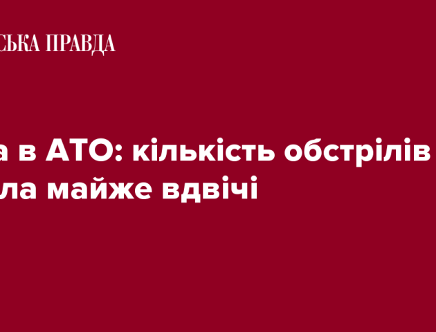 Доба в АТО: кількість обстрілів зросла майже вдвічі