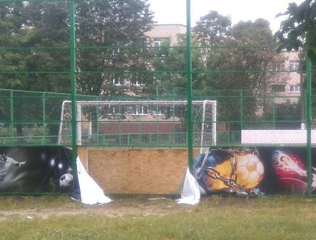 Луцька журналістка скаржиться на дикунів, що понищили шкільний спортмайданчик