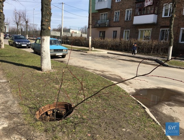Гілочки замість кришки: як у Нововолинську «зачинили» люк. ФОТО